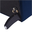 Alana Lawson Recessed Arm Sofa Metal Casters Navy Blue