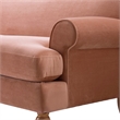 Alana Lawson Recessed Arm Sofa with Metal Casters in Peach Orange