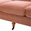 Alana Lawson Recessed Arm Sofa with Metal Casters in Peach Orange