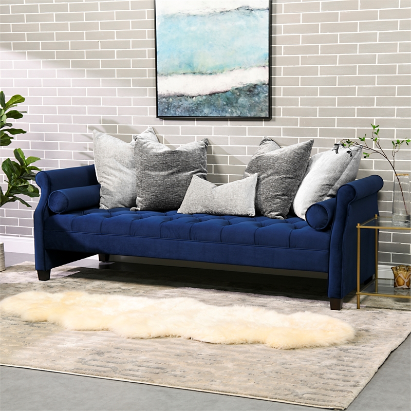 Eliza Roll Arm Sofa Bed With Bolster, High Arm Sofa Bed