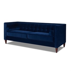 Jack 84&quot Tufted Tuxedo Sofa Double Cushion Navy Blue