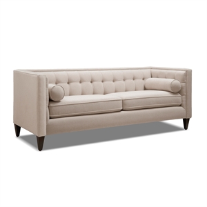 Jack 84&quot Tufted Tuxedo Sofa Double Cushion Sky Neutral
