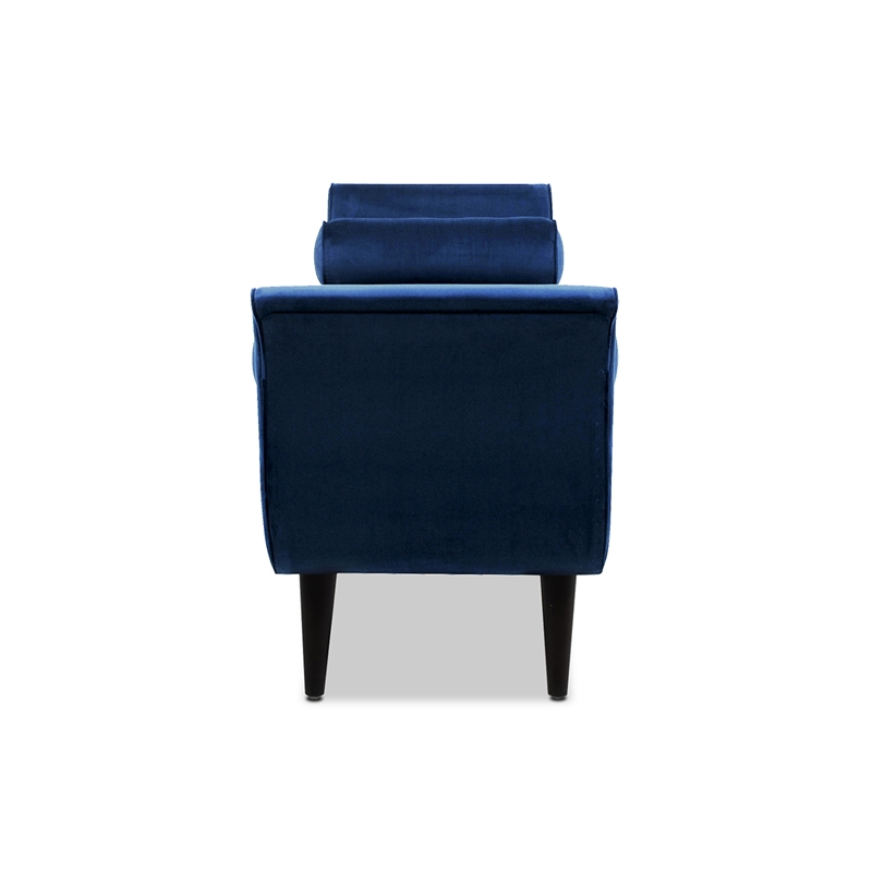 Alma Tufted Flared Arm Entryway Bench Navy Blue