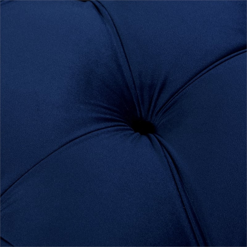 Alma Tufted Flared Arm Entryway Bench Navy Blue