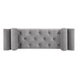 Alma Tufted Flared Arm Entryway Bench Opal Grey