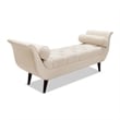 Alma Tufted Flared Arm Entryway Bench Cream Polyester