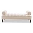 Lewis Bolster Arm Entryway Polyester Cream Bench
