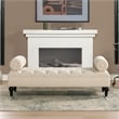 Lewis Bolster Arm Entryway Polyester Cream Bench