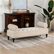 Lewis Bolster Arm Entryway Polyester Cream Bench