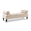 Lewis Bolster Arm Entryway Polyester Cream Bench