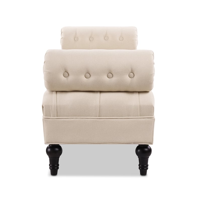 Lewis Bolster Arm Entryway Polyester Cream Bench