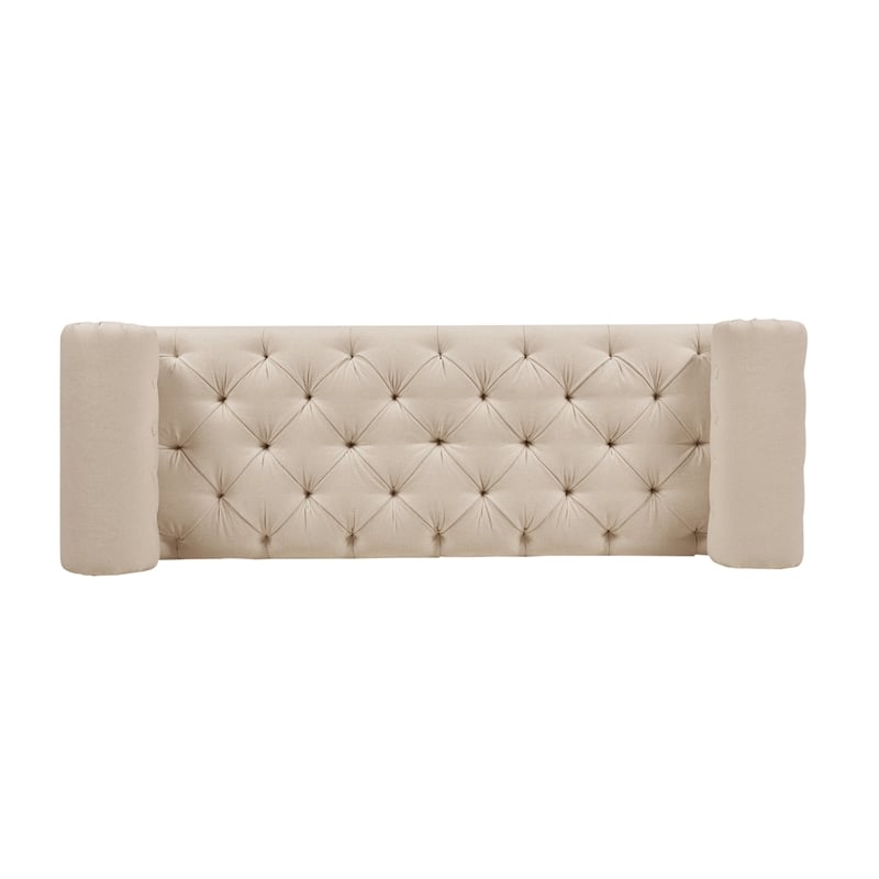 Lewis Bolster Arm Entryway Polyester Cream Bench