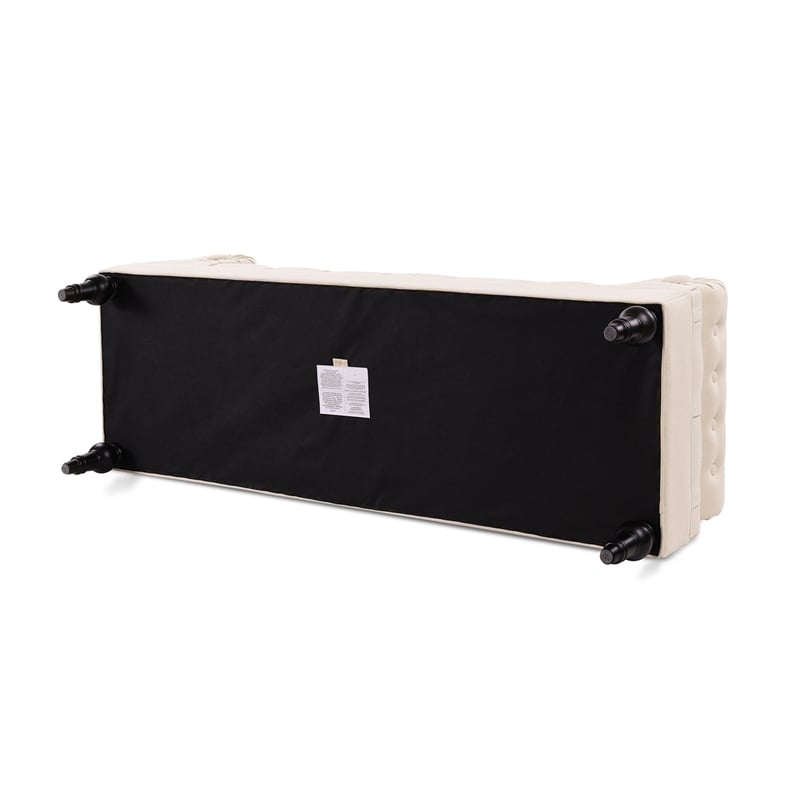 Lewis Bolster Arm Entryway Polyester Cream Bench