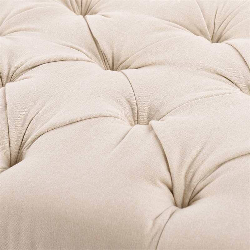 Lewis Bolster Arm Entryway Polyester Cream Bench