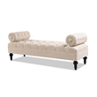 Lewis Bolster Arm Entryway Polyester Cream Bench