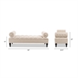 Lewis Bolster Arm Entryway Polyester Cream Bench