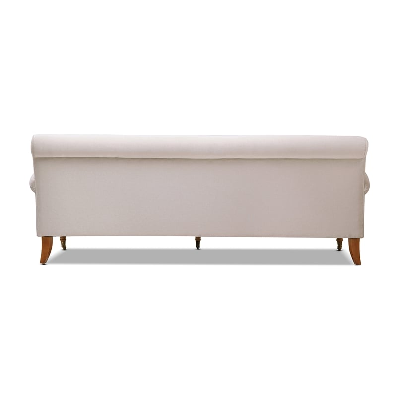 Alana Lawson Recessed Arm Sofa Metal Casters Sky Neutral