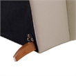 Alana Lawson Recessed Arm Sofa Metal Casters Sky Neutral