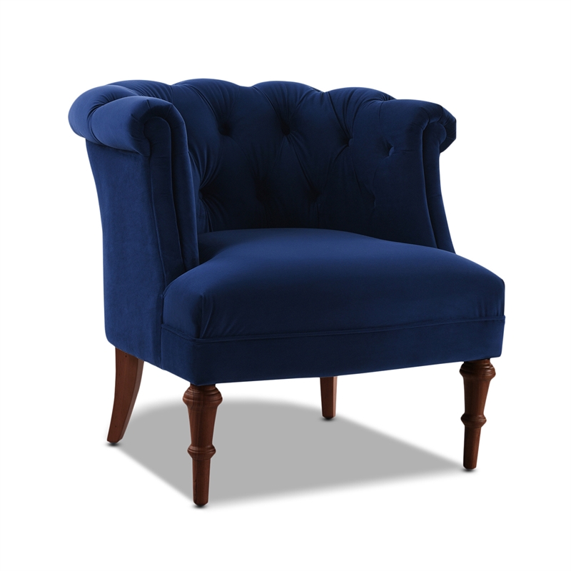 Katherine Tufted Accent Chair Navy Blue Velvet - 2483-859