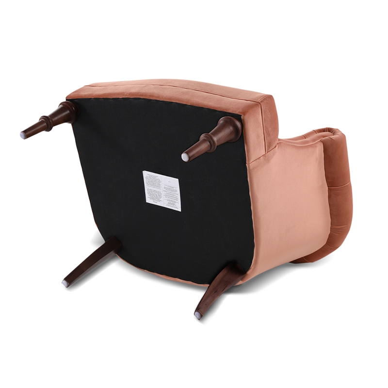 Katherine Tufted Accent Chair Peach Orange Velvet