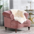 La Rosa Victorian Tufted Accent Chair Ash Rose Velvet Pink