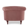 La Rosa Victorian Tufted Accent Chair Ash Rose Velvet Pink