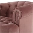 La Rosa Victorian Tufted Accent Chair Ash Rose Velvet Pink