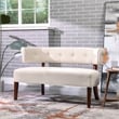 Jennifer Taylor Home Jared Roll Arm Tufted Polyester Fabric Bench in Cream