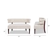 Jennifer Taylor Home Jared Roll Arm Tufted Polyester Fabric Bench in Cream
