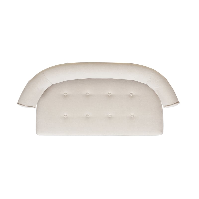Jennifer Taylor Home Jared Roll Arm Tufted Polyester Fabric Bench in Cream