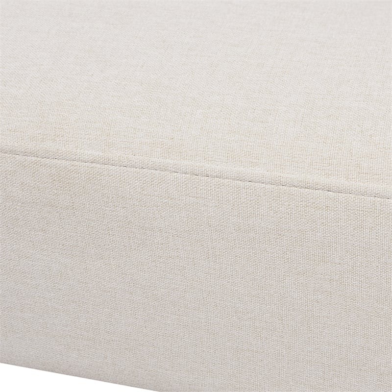 Jennifer Taylor Home Jared Roll Arm Tufted Polyester Fabric Bench in Cream