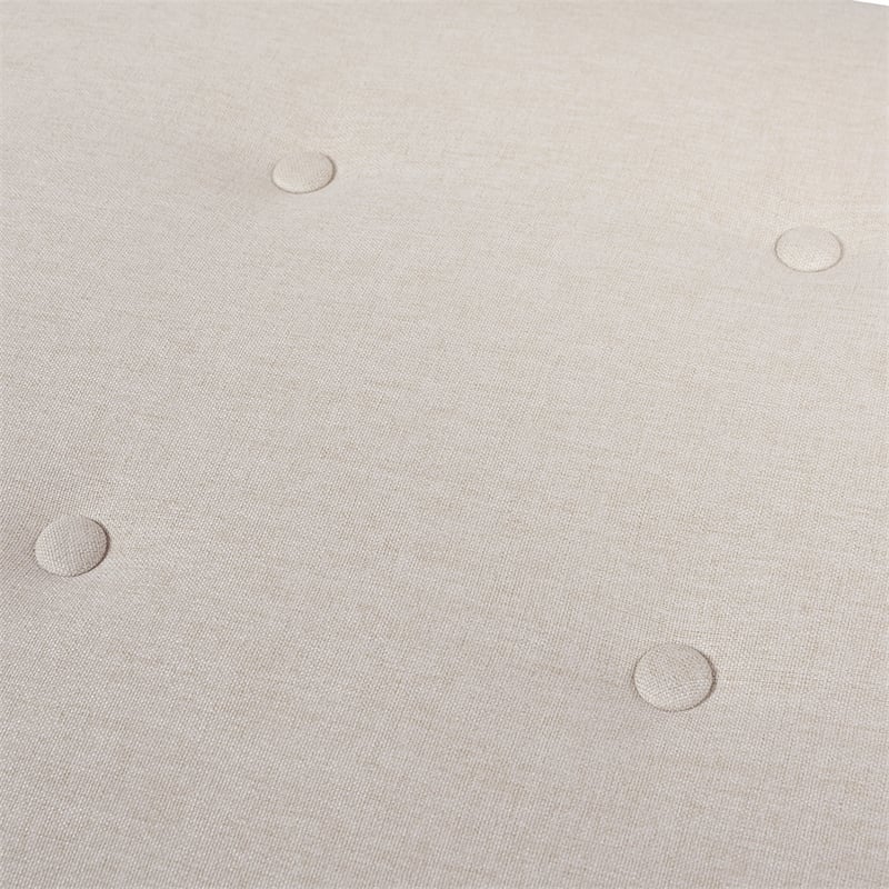 Jennifer Taylor Home Jared Roll Arm Tufted Polyester Fabric Bench in Cream