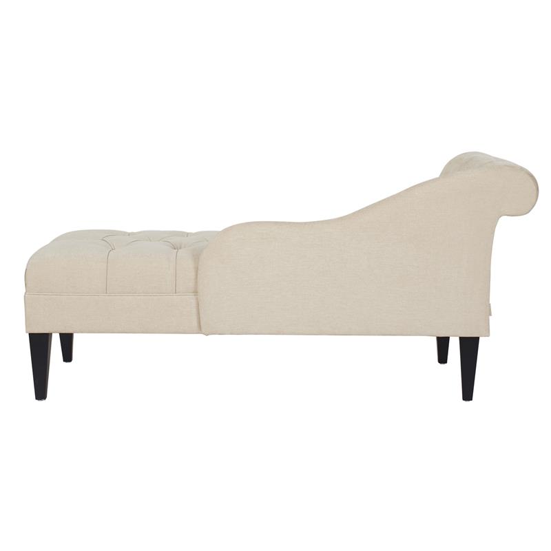 Harrison Tufted Roll Arm Chaise Lounge Beige