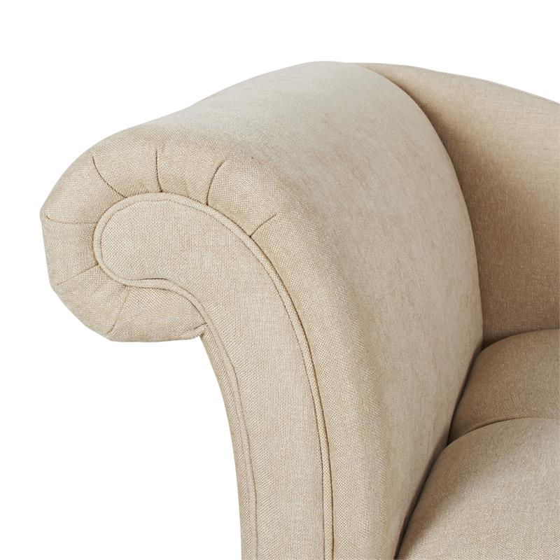 Harrison Tufted Roll Arm Chaise Lounge Beige