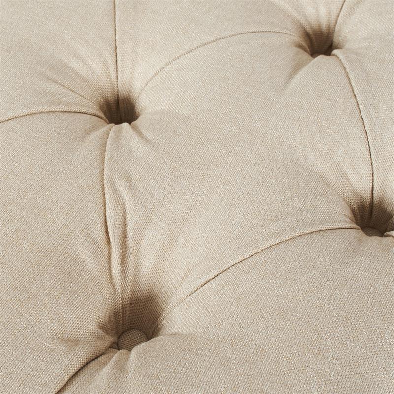 Harrison Tufted Roll Arm Chaise Lounge Beige