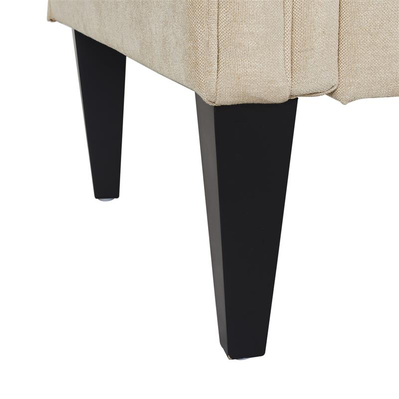 Harrison Tufted Roll Arm Chaise Lounge Beige