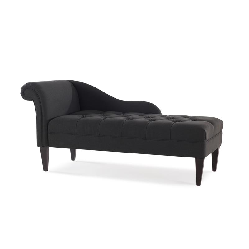 Harrison Tufted Roll Arm Chaise Lounge Jet Black Cymax Business