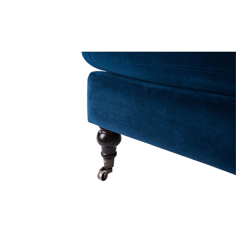 3 Piece Sofa Set with Sofa and Set of Two Chair in Navy Blue