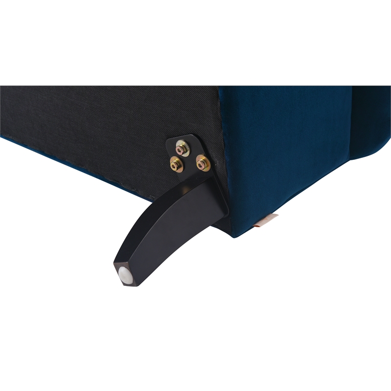 3 Piece Sofa Set with Sofa and Set of Two Chair in Navy Blue