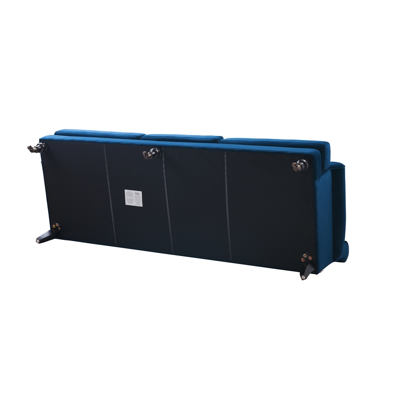 3 Piece Sofa Set with Sofa and Set of Two Chair in Navy Blue