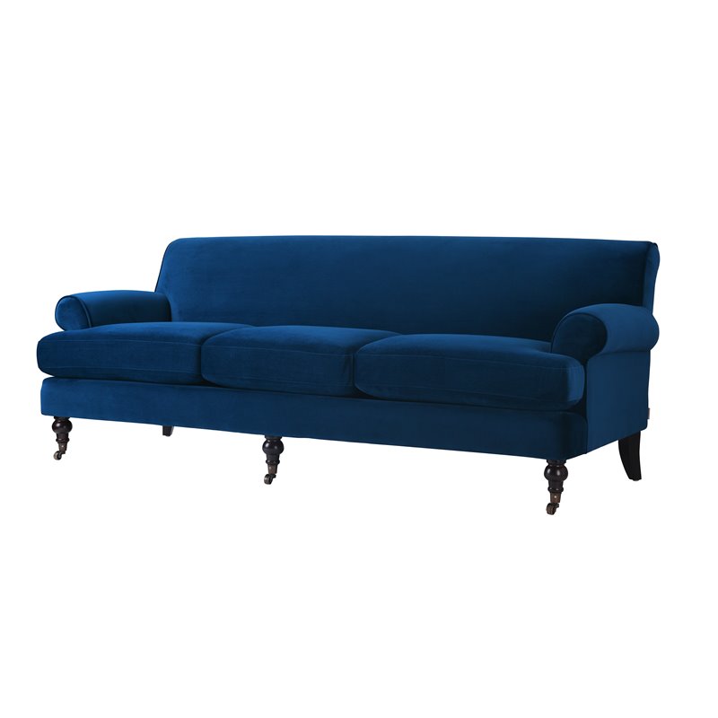 3 Piece Sofa Set with Sofa and Set of Two Chair in Navy Blue