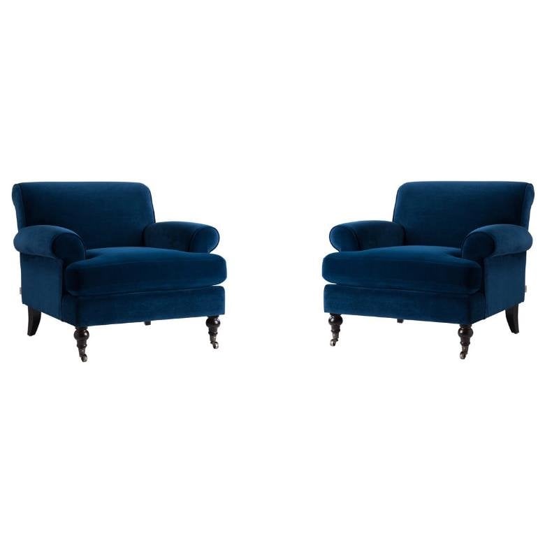 2 Piece Set of Accent Arm Chair in Navy Blue eBay