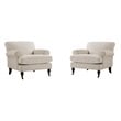 2 Piece Chair Set of Accent Arm Chair Metal Casters