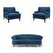 3 Piece Sofa Set with Tufted Sofa and Set of Two Arm Accent Chair