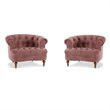 2 Piece Chair Set of Victorian Tufted Accent Chair
