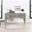 Dauphin Gold Accent 5-Drawer Executive Desk Grey Cashmere Rubber Wood & Veneer