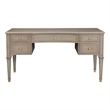 Dauphin Gold Accent 5-Drawer Executive Desk Grey Cashmere Rubber Wood & Veneer