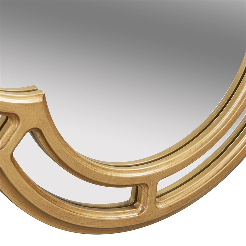 Jennifer Taylor Home Troy Scalloped Gold Accent Wall Mirror Golden Oak
