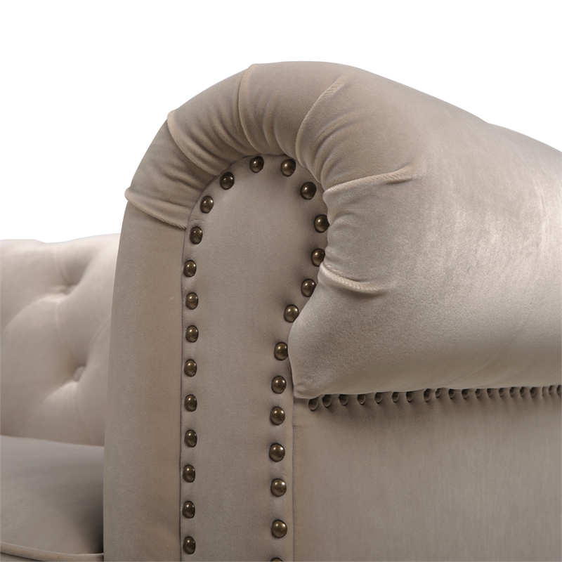 Jennifer Taylor Home Winston Tufted Chesterfield Sofa Mink