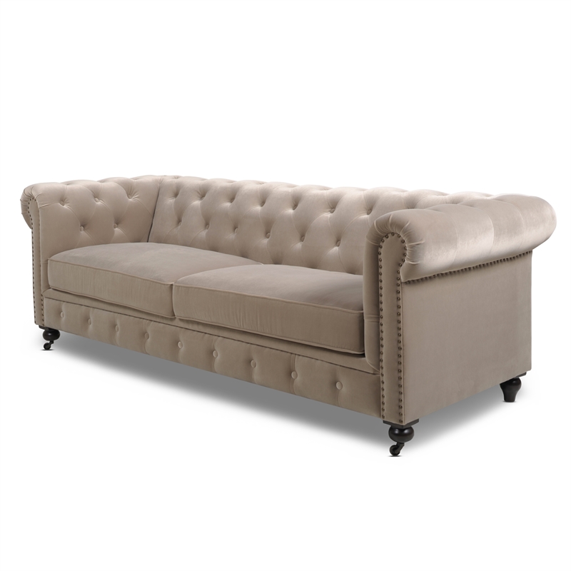 Jennifer Taylor Home Winston Tufted Chesterfield Sofa Mink